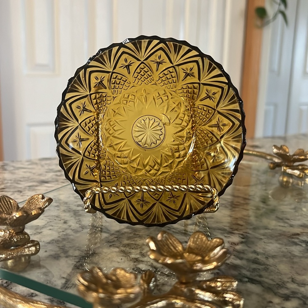 Vintage Amber Glass Bowl
